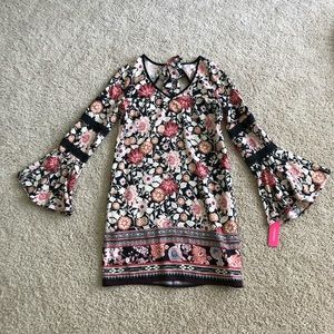 Long Flare Sleeve Dress